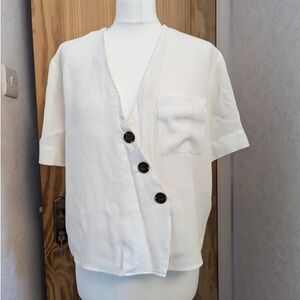 Multicolored Boxy Buttoned Blouse